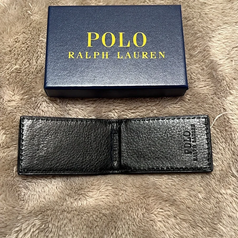 New mens POLO RALPH LAUREN Leather money clip.